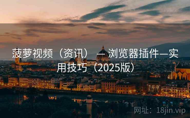 菠萝视频（资讯） — 浏览器插件—实用技巧（2025版）